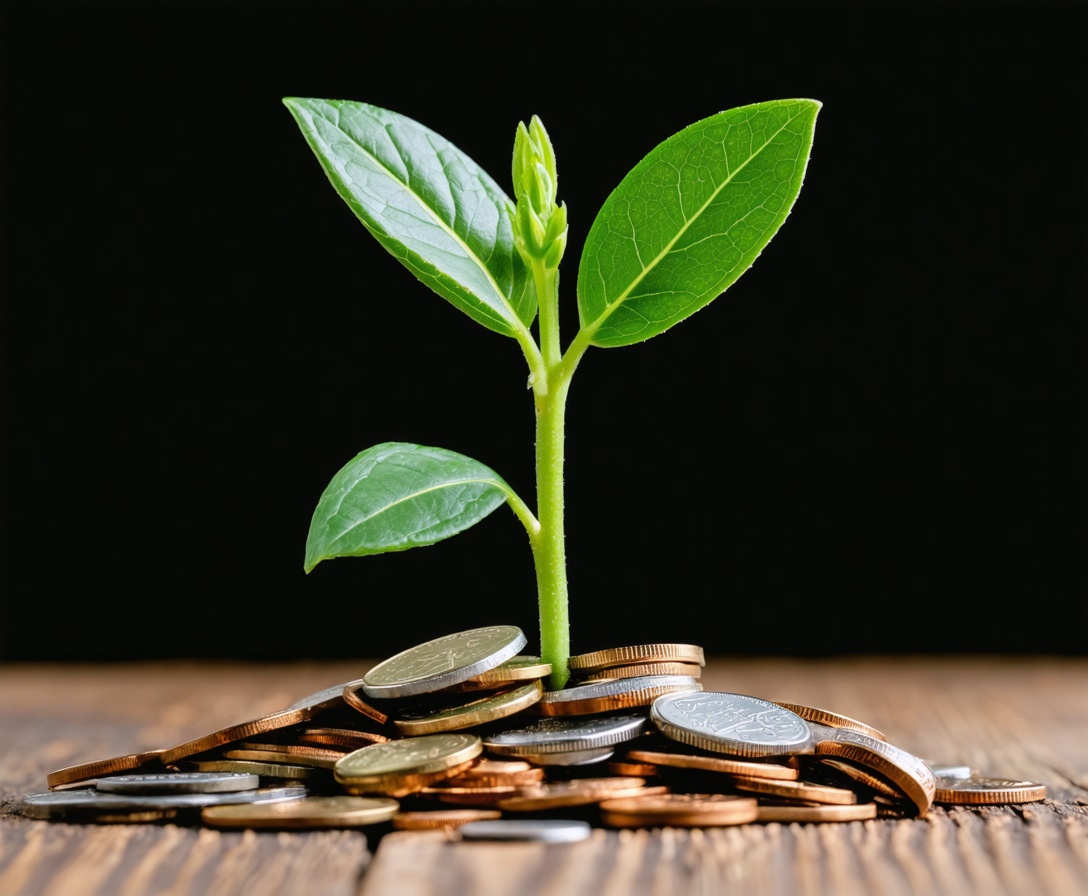 Symbolická fotografia znázorňujúca rast firemných financií zo základného kapitálu v stabilnom podniku